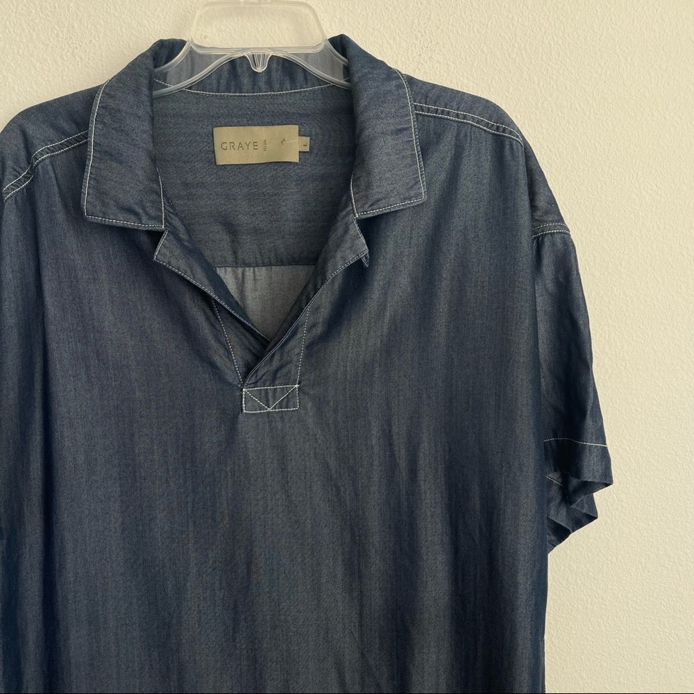 Graye Studio Tencel Short Sleeve Oversized Polo Shirt
